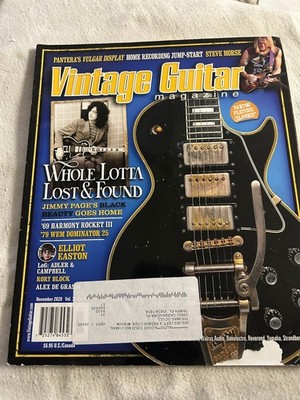 Vintage Guitar Magazine Nov 2020 Vol 38 Whole Lotta Lost & Found Pantera