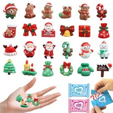 50PCS Mini Christmas Resin Figurines Blind Bags, Mystery Bags Miniature