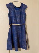 Blue Dress with Gold Sparkle SIZE M