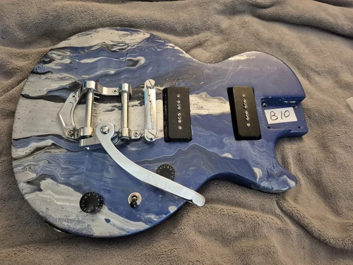 Epiphone By Gibson Les Paul Special Guitar Body Blue Swirl P90s Bigsby Tremolo
