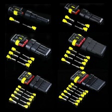 5x 6 Pin/Wire Waterproof Electrical Connector Sealed Plug Car/Auto/Boat Black