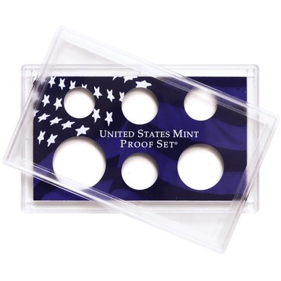 Empty Plastic Lens With Blue Insert Holds 6 Coins Dollar Half Dime Nickel Cent