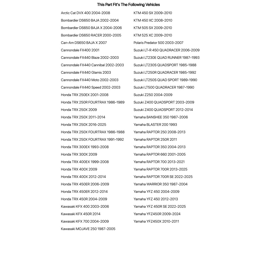 Tusk Parking Brake Block Off Plate Black For Yamaha RAPTOR 660 2001-2005