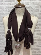 Brown jersey necklace scarf