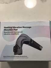 Heated Vibrating Shoulder Massager Pad 4-Head, Battery/USB Charging, 12V