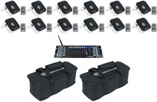 12 Rockville Mini RF1 V2 RGBWA UV DMX DJ/Party Wash Lights DMX Controller Bag