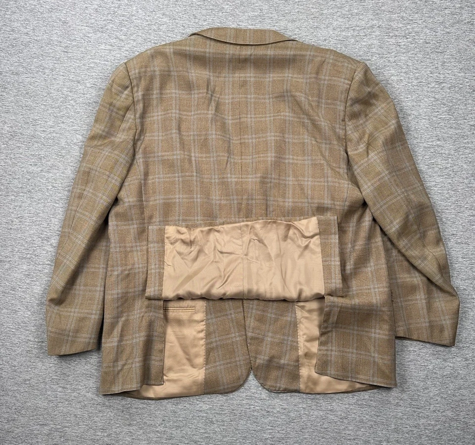 Chaqueta Blazer Ermenegildo Zegna Para Hombre Talla 50R Marrón Lana A Cuadros Tres Botones Ciudad Foto 3 de 4