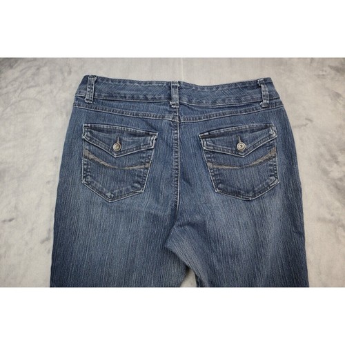 Code Bleu Jeans Pants Womens 12 Short Blue Denim Casual Outdoors Preppy Bootcut - Picture 16 of 21