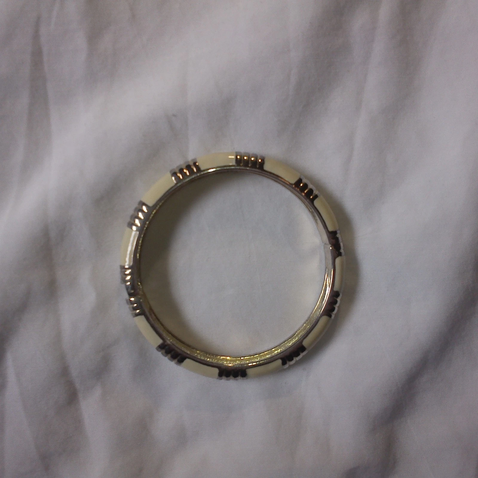 OFF WHITE Bracciale Off White Smalto e Argento Tono Metallo Cerniera Bracciale