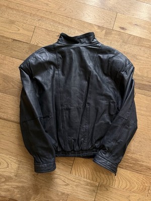 Vintage Wilsons Suede & Leather Black Cafe Racer Bomber Jacket Korea M