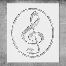 Treble Clef Music Note Wall Art Reusable Plastic Stencil - StencilAir