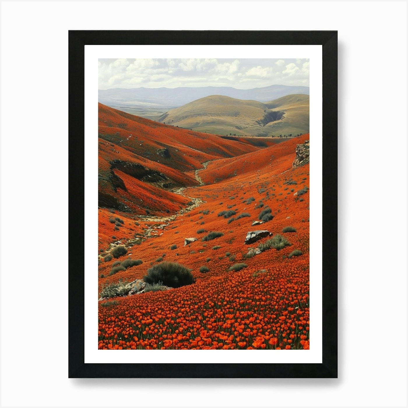 Poppy Field Art Art Print Framed Wall Art Poster Canvas Print Picture
