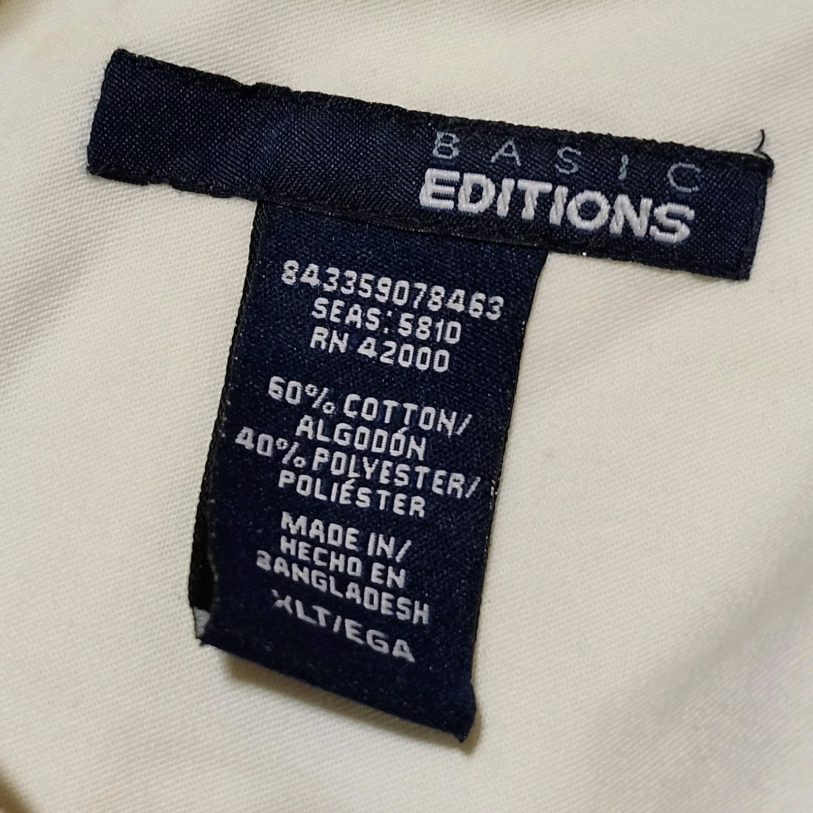 Basic Editions White Button Down Collared Long Sl… - image 6