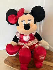 Disney Store Minnie Mouse Plush Stuffed Animal Red Polka Dot Dress 2014 