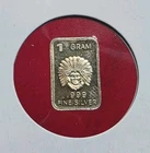 Indian Chief - 1 gram .999 Fine Pure SILVER Bullion Bar Fractional Ingot