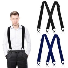 2 Pcs X Back Hidden Suspenders for Men, 1.5 Inch Heavy Duty Under Clothing Su...
