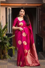 Soft Lichi Silk Saree Party Indian Wear Sari Designer Bollywood Blouse Ethnic
