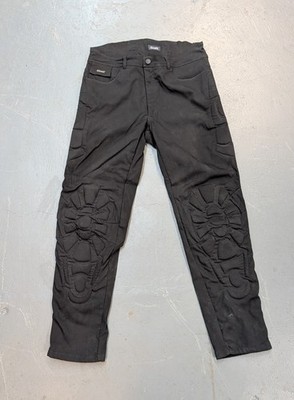 Giali Zero Motorrad Reit Jeans Hose schwarz Cordura wattiert EU52 UK42