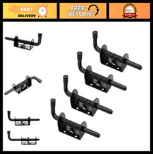 4 Pack 5" Heavy Duty Spring Loaded Barrel Bolt Latch, Steel Sliding Door Lock fo