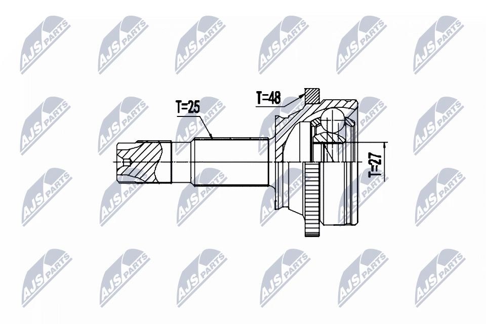 NTY CV Joint Shaft Drive Shaft Kit NPZ-PL-049 For Opel