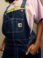 Carhartt WIP Women's Bib Overall Dark Indigo Denim M Urban Outfitters