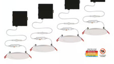  106Commercial Electric Ultra Slim LED 4 in. Adj Temp Canless Recessed Light 4PK