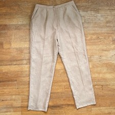 Vintage High Waist Herringbone Pants Size Large 31" Waist 1990s Trousers Pockets