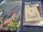 Vintage Bucilla Floral Table Runner Stamped Cross StitchDresser Scarf W/floss — photo 3