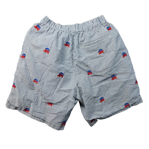 Rufus & Royce Shorts Kids Medium Republican Elephant Preppy American Seersucker - Picture 2 of 8