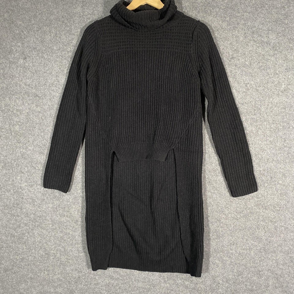 Evie Jumper Womens S/M Black Knit Turtleneck Long Sleeve Tunic Winter Pullover