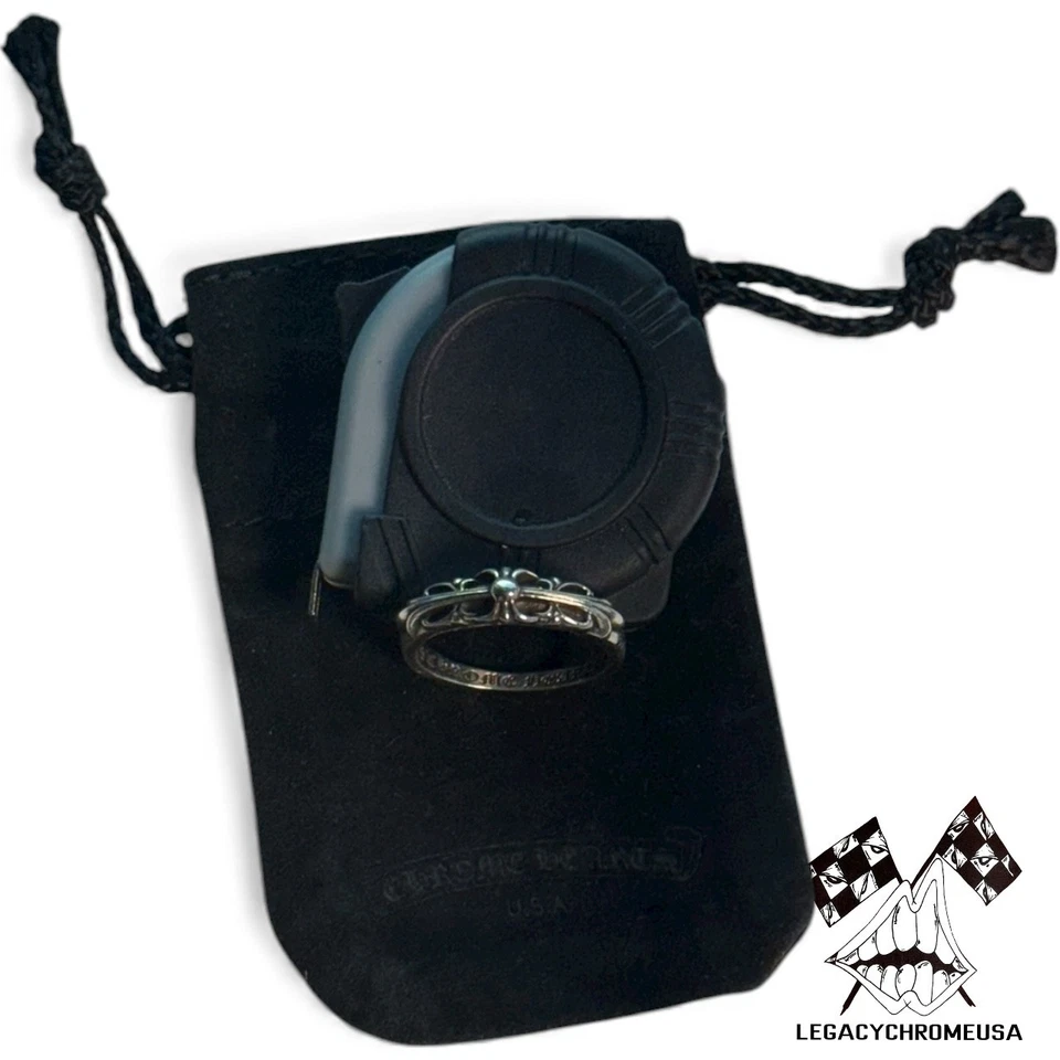 CHROME HEARTS 925 STERLING SILVER BABY FLORAL RING SIZE 8 - Image 2 of 4