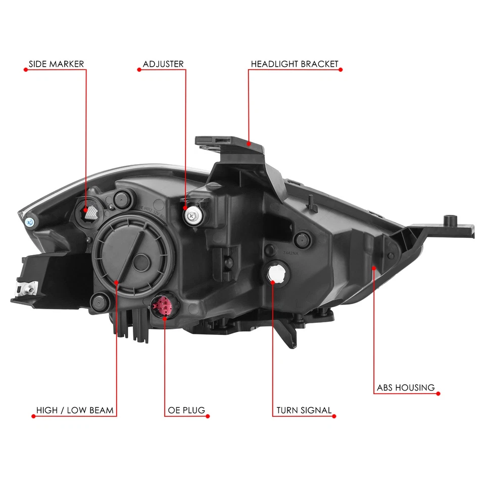 Faros lentes transparentes carcasa negra para Dodge Dart 2013-2016 lámparas estilo de fábrica Foto 4 de 4