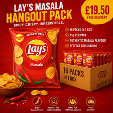 16 x Lays Crisps Masala 47g (Pack of 16) Long Expiry Date & fast delivery