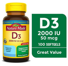 Nature Made Vitamin D3 2000 IU (50 mcg) 100 S...