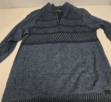 Outpost Makers Long XL Dark Blue Knitted Half Quarter Zip Sweater