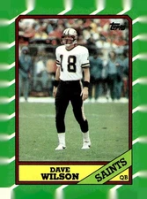 1986 Topps #340 Dave Wilson New Orleans Saints Football Card 33601
