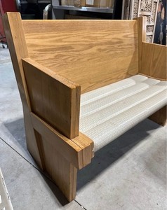 Solid Oak Entry Bench 42” Farmhouse Hallway Mudroom Church Pew Vintage