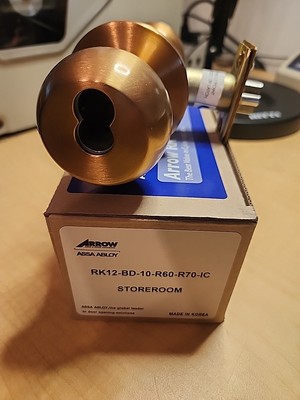 Arrow Storeroom Knob Lock For Sfic 2-3/8'' Back Set locksmith 
