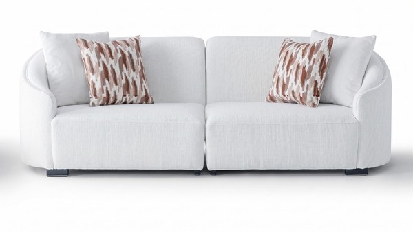 Sofa 3 Sitzer Modern Weiss Elegant Polstersofa Couch Dreisitzer-image