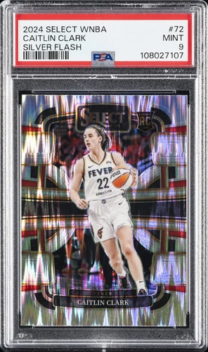 2024 PANINI SELECT WNBA SILVER FLASH #72 CAITLIN CLARK ROOKIE RC PSA 9