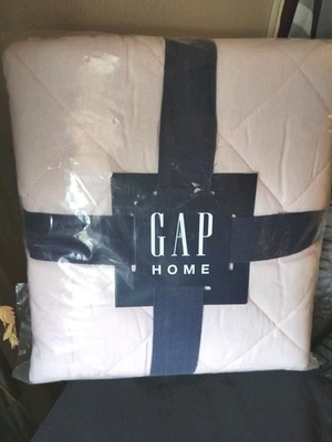 Gap Home  Standard Pillow Shams Organic Cotton Frayed Edge Quilted  NWT Blush 
