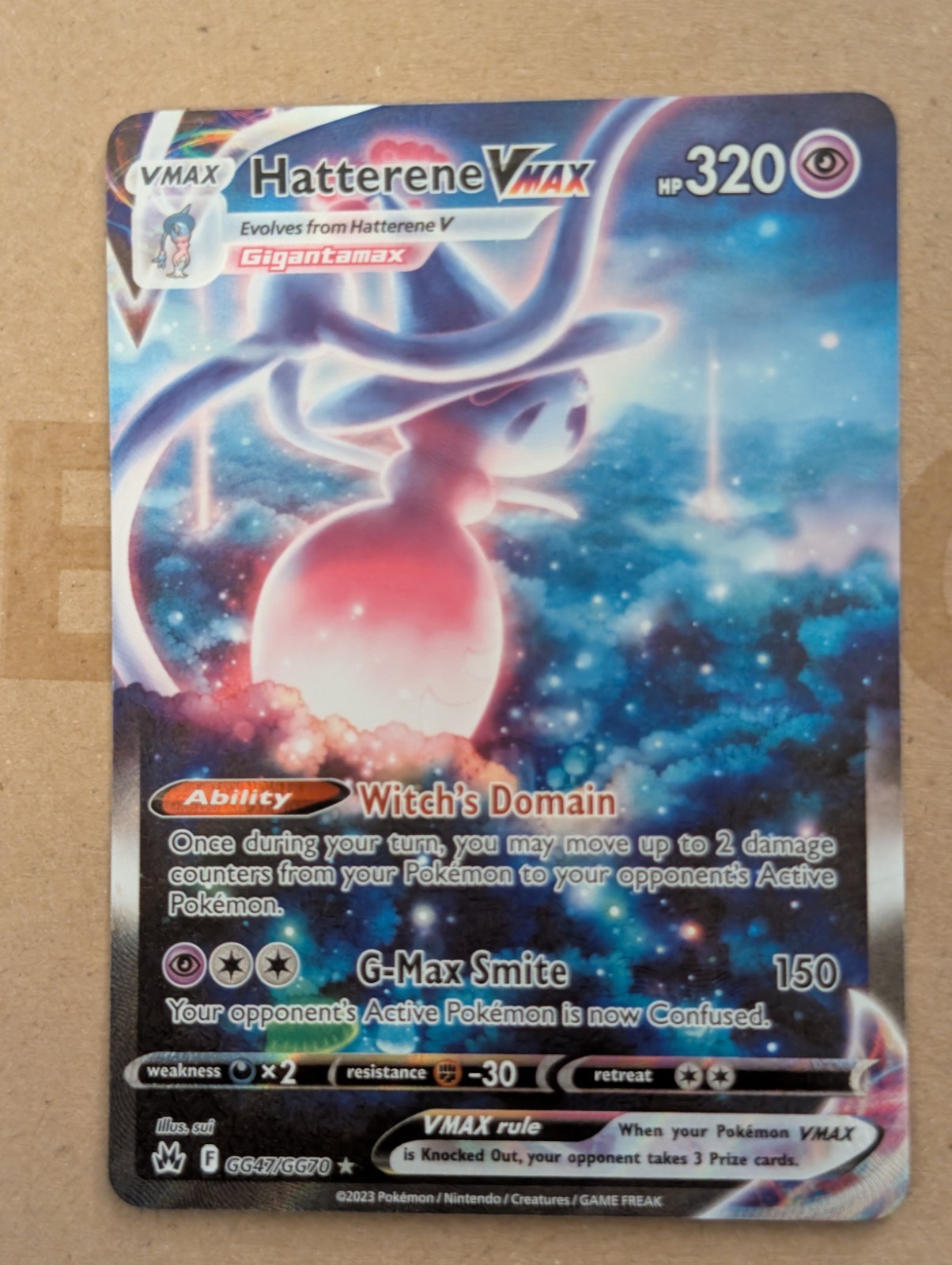Hatterene VMAX GG47/GG70 Crown Zenith Full Art Ultra Rare Holo Pokemon Card NM