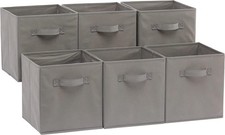Image of Foldable Storage Boxes with Lids 6-Pack Collapsible Clothes Organizer Cubes Home