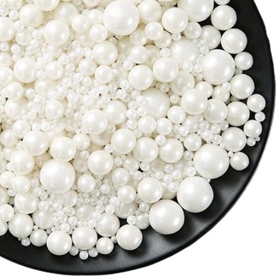 Essbare weiße perlen Zucker streusel 5 Größen Zuckerperlen für Tortendeko Cup