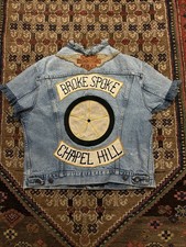 Vintage 70s Levi  s Denim Biker Vest Sleeveless w/Patches Club   Broke Spoke  