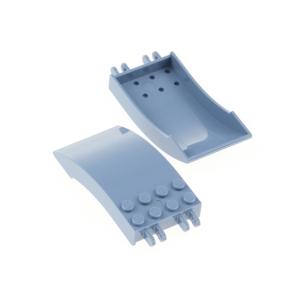 2X Lego Curved Cockpit 8X4X2 Sand Blue 2 Hinges Vehicle Roof 6157655 46413
