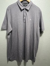 Travis Mathew Polo Shirt Mens XL Black Striped Short Sleeve Logo Golf Preppy