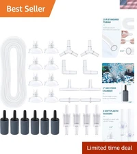 Aquarium Aeration Kit - 25 ft Standard Airline Tubing, Stones & Valves Included