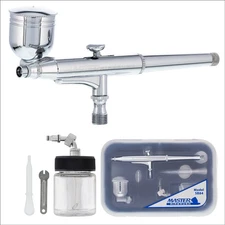 Gravity & Suction Side-Feed DUAL-ACTION AIRBRUSH SET KIT Auto Paint Hobby Tattoo