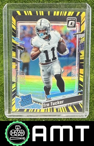 Tre Tucker 2023 Panini Donruss Optic 50/69 Electricity Prizm Raiders RC Rated